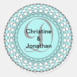 Monogram Letter D Blue Sticker