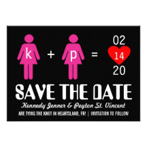 Monogram Love Couple Save the Date Cards Invitation