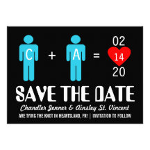 Monogram Love Couple Save the Date Cards Personalised Invitation