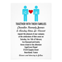 Monogram Love Couple Wedding Invitations