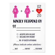 Monogram Love Couple Wedding RSVP Cards Personalised Announcement