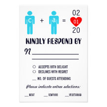 Monogram Love Couple Wedding RSVP Cards Announcement