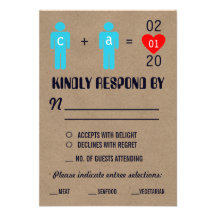 Monogram Love Couple Wedding RSVP Cards Invitations