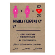 Monogram Love Couple Wedding RSVP Cards Invitation