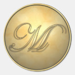 monogram_m round stickers