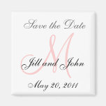 Monogram M Wedding Save the Date Magnet