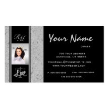 Monogram Marble Lawyer Photo Business Cards 1
