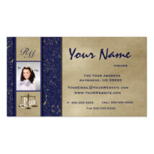 Monogram Marble Lawyer Photo Business Cards 2
