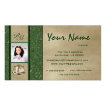Monogram Marble Lawyer Photo Business Cards 3