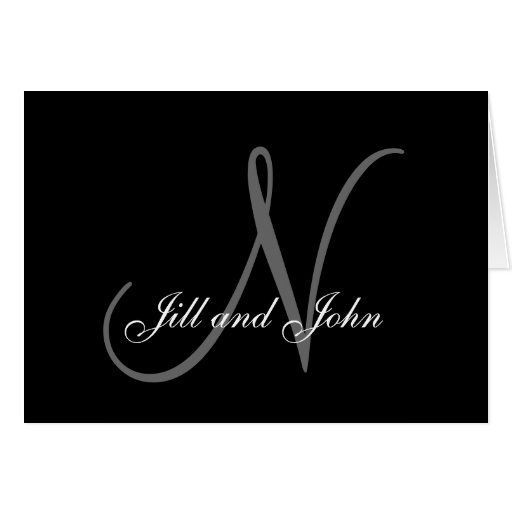 Monogram N Bride Groom Names Wedding Invitations Cards