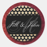 monogram_names round stickers