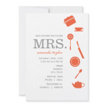Monogram Orange  Bridal Shower Invitations