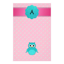 Monogram owl pink diamonds