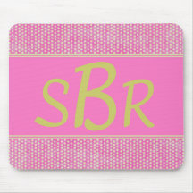 Monogram Personalised Pink Mouse pad