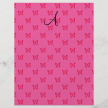 Monogram pink butterflies full color flyer