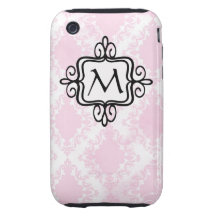 Monogram Pink Damask iPhone 3 Case-Mates