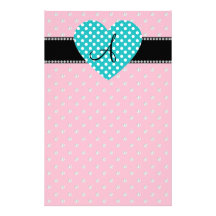 Monogram pink diamonds customised stationery