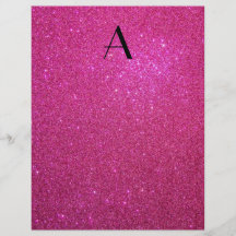 Monogram pink glitter full colour flyer