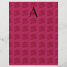 Monogram pink roses pattern custom flyer