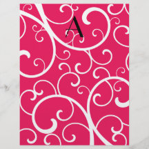 Monogram pink swirls full color flyer