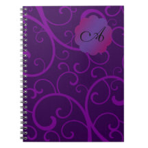 Monogram purple swirls notebooks