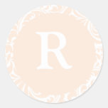 Monogram R Ivory Colour Stickers For Wedding Monog