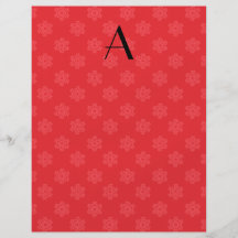 Monogram red snowflakes pattern custom flyer