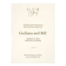 monogram save the date invite