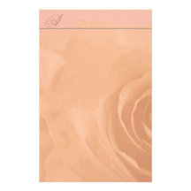 Monogram Stationery Faded Rose On Pale Pink