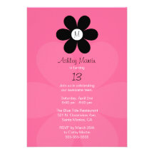 Monogram Teen Girl Birthday Party Invitation