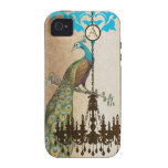 Monogram Vintage Peacock Chandelier Damask iPhone iPhone 4/4S Cases