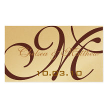 Monogram Wedding Favour Hang Tags Business Card Template