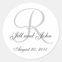 Monogram Wedding Initial Bride Groom Seal Sticker