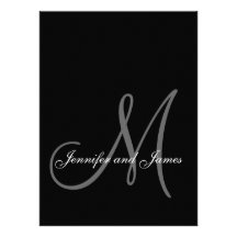 Monogram Wedding Invitations New Size