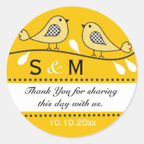 Monogram Wedding Thank You Stickers stickers