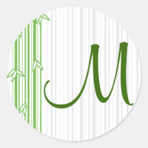 Monogram with Bamboo Background - Letter M Sticker