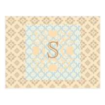 Monogramed Pretty Postcard