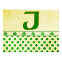 Monogrammed Celtic/St. Patrick's Day Cards J Post Card