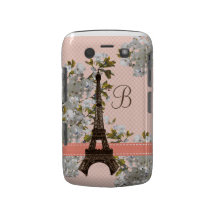 Monogrammed Eiffel Tower Blackberry Bold Case Cove