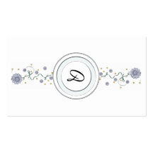 Monogrammed Floral Profile Business Cards Template