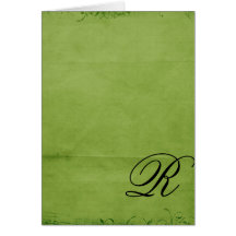 Monogrammed-green Greeting Card