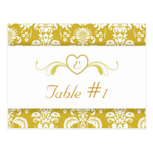 Monogrammed Heart Wedding Table # Post Card
