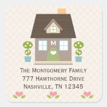 Monogrammed Home Address Stickers
