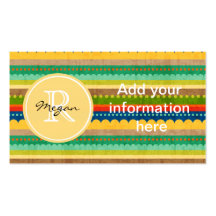Monogrammed Indian Blanket Business Card Templates