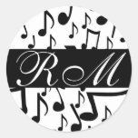 Monogrammed Music Notes Sticker