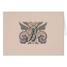 monogrammed note card