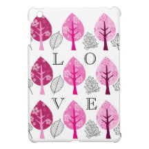 Monogrammed Patterned Pink Trees Leaves Forest Cover For The iPad Mini