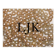 Monogrammed Pearls Postcard