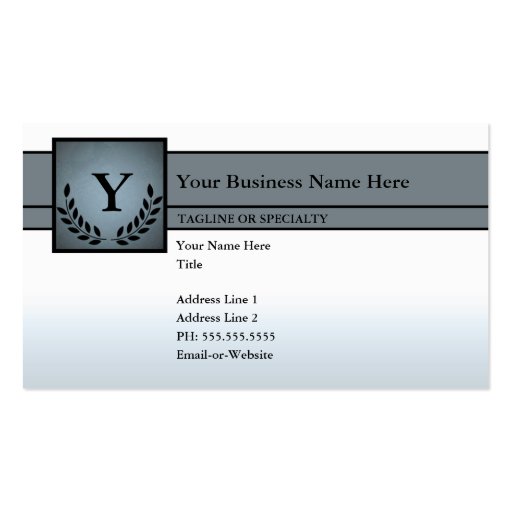 monogrammed professional business cards