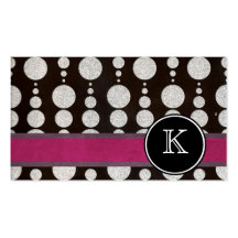 Monogrammed Silver Circle Business Card Templates